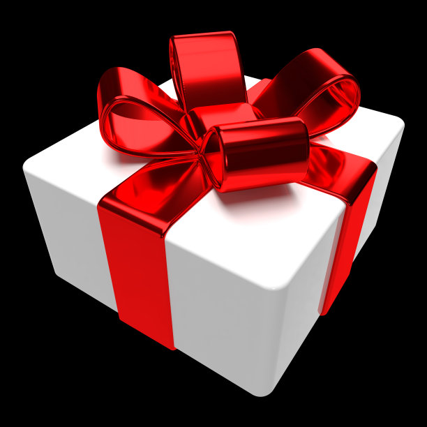 3d礼盒图标。圣诞假期白色红色礼物包装。图片下载