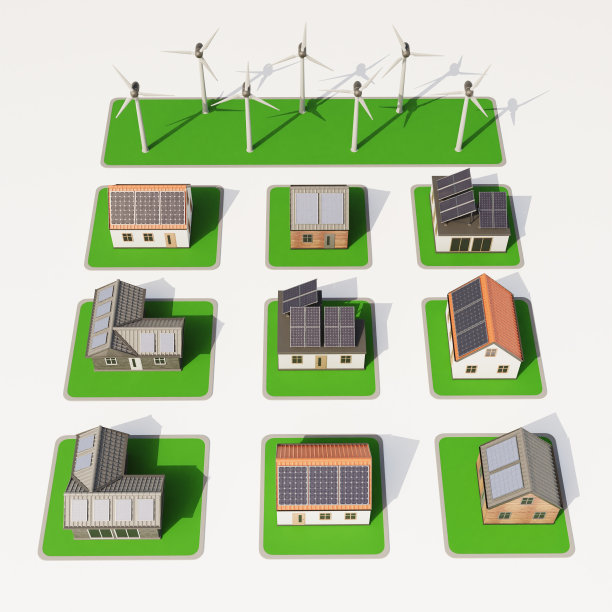 现实的3D渲染可持续发展的村庄图片下载