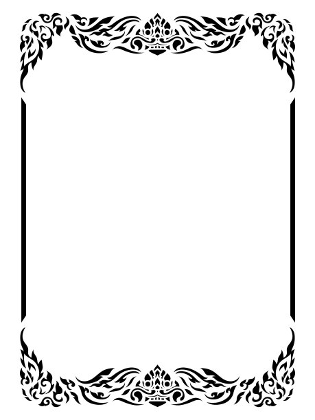 垂直设计的泰国花卉方形边框，模板，邀请，问候，印刷，广告vintage概念图片下载