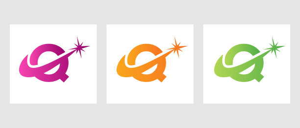 字母Q火花标志设计矢量模板图片下载