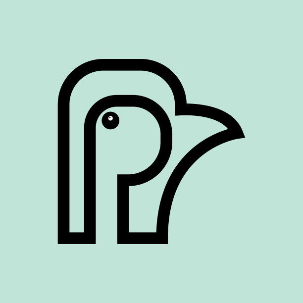 字母P和鸟头图片下载