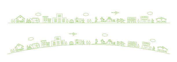 线条艺术，社区医学概念图像，简单的矢量插图图片下载