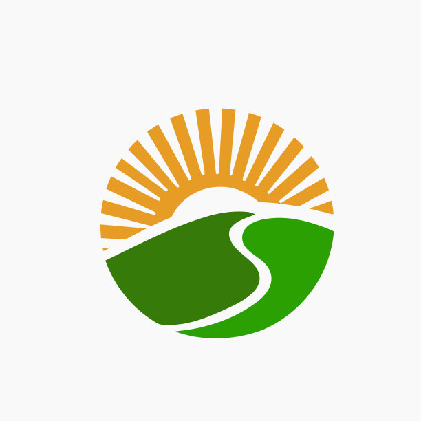 绿色农场标志或替代绿色能源标志设计模板图片下载