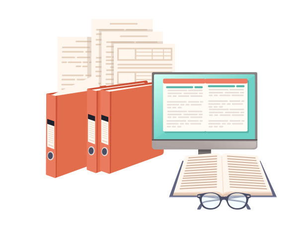 办公室用品硬纸板文件夹与铁环办公室显示器和空白矢量插图在白色背景图片下载