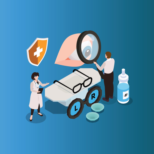 视力检查和眼镜选择等距3d图片下载