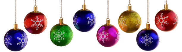 彩色圣诞球孤立的白色背景与剪辑路径。图片下载