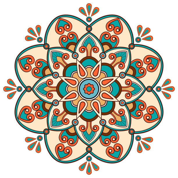 色彩缤纷的民族曼荼罗图片下载