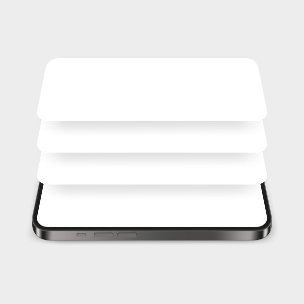 现代智能手机模拟空白应用程序屏幕，透视视图图片下载