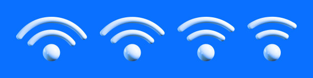 3d wifi图标设置。互联网无线移动热点的象征。Wi - fi web网络信号区图片下载