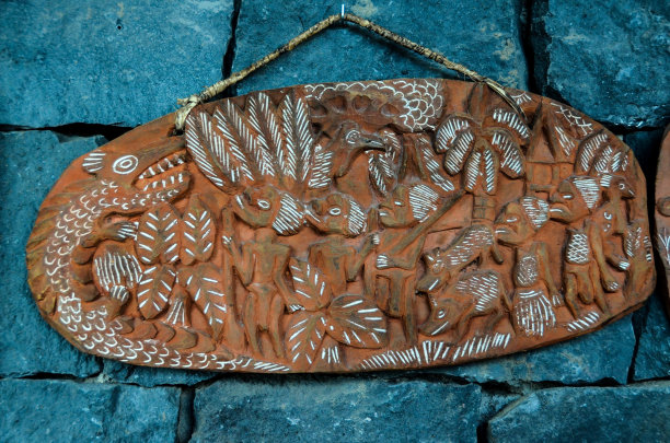 古董雕刻木Bas浮雕，数字照片图像图片下载