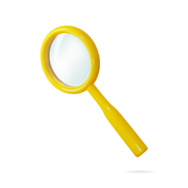 放大镜作为搜索，缩放，放大，发现和标志。卡通粘土矢量插图孤立的白色背景。图片下载