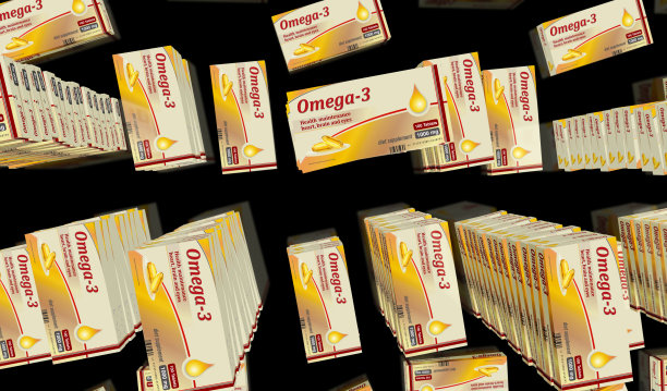 欧米伽3油片剂包装3d插图图片下载