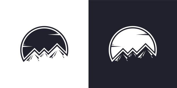山矢量标志设计模板。山的标志。山的象征。山图图片下载