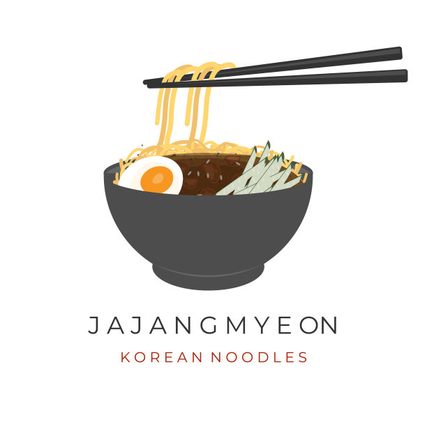 韩式炸酱面黑碗黑豆面图片下载