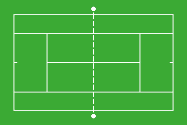 绿色背景的网球场。矢量图图片下载