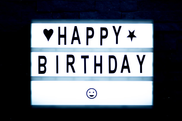 题词——生日快乐——蓝色的图片下载