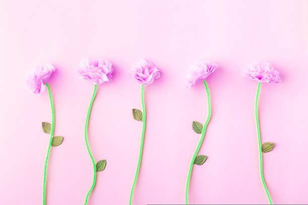 一束简单的纸花工艺的孩子。母亲节。生日快乐图片下载