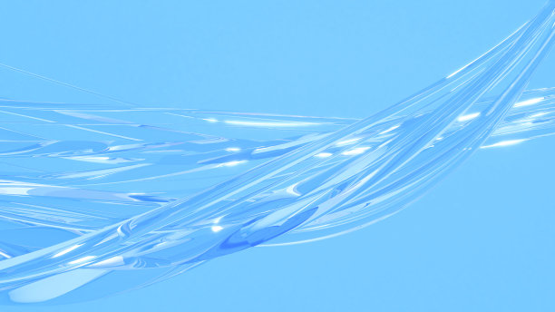摘要照片背景柔和的蓝色运动线条，玻璃纤维，3d渲染图片下载