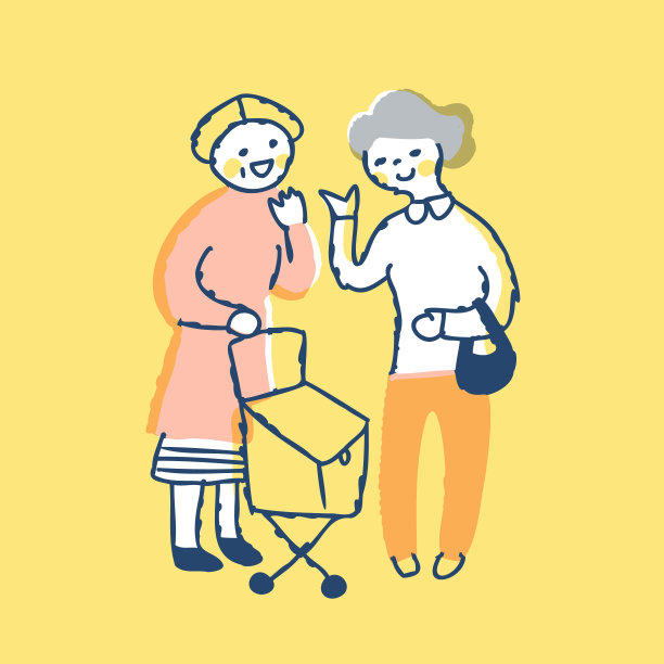 两个女人微笑着交谈图片下载