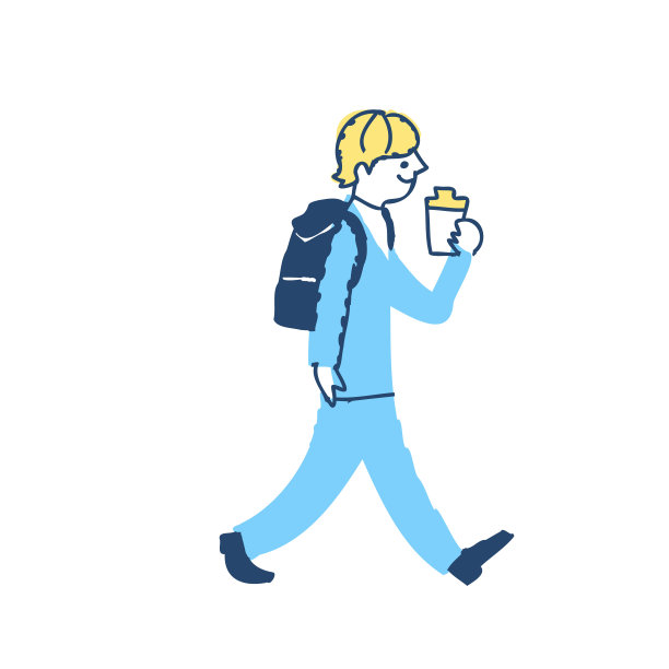 一个西装革履，手拿咖啡杯的年轻人图片下载