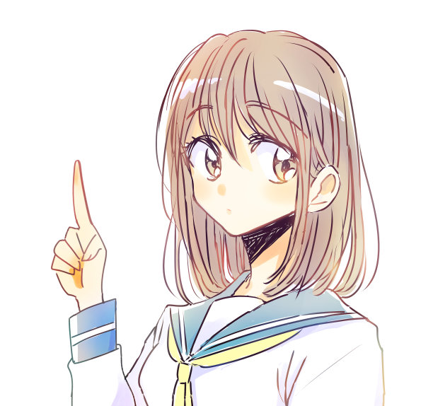 一个女学生用手指的插图图片下载