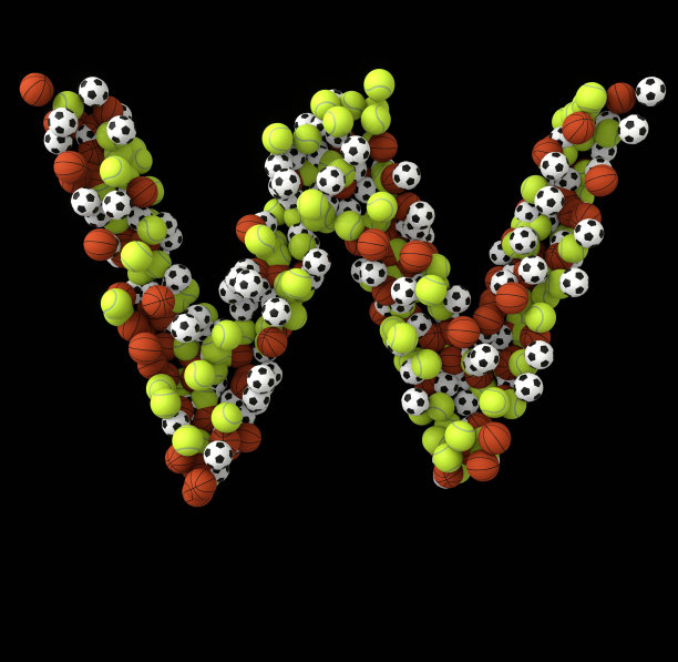 体育球主题字体字母W图片下载