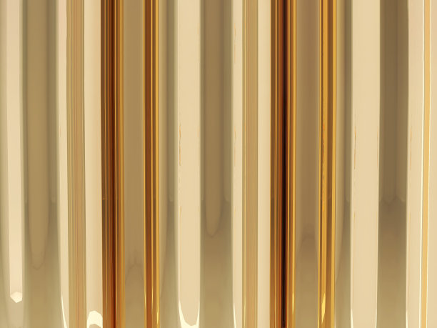 奢华，优雅，迷人的竖条纹金色金属光泽，波浪和波纹表面图片下载