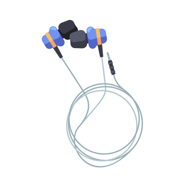 耳机隔离图标，音频设备，有线耳机在智能手机上听音乐。耳机技术图片下载