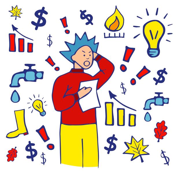 一个人对公用事业服务的价格感到震惊。图片下载