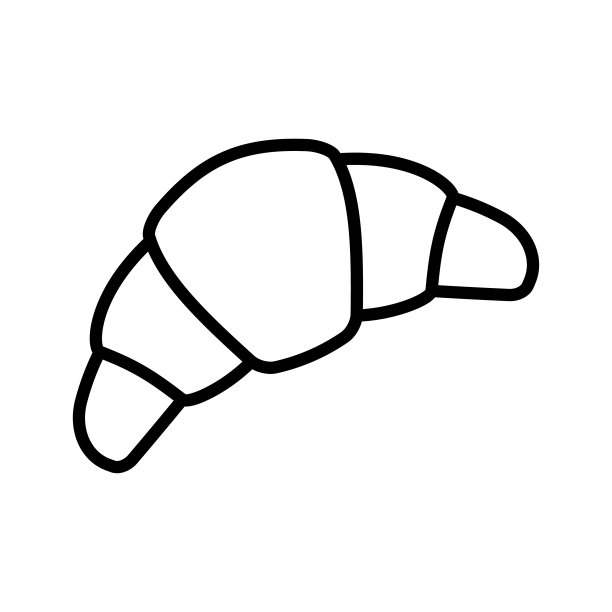 牛角面包烘焙食品图标。平的风格。矢量图图片下载