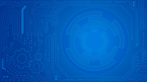 蓝色科技科幻概念矢量插图图片下载