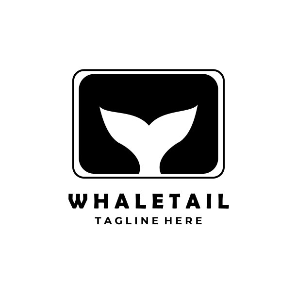 鲸鱼尾巴图标复古矢量插图设计图片下载