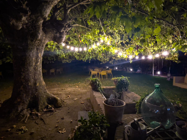 意大利比萨附近的户外用餐区图片下载