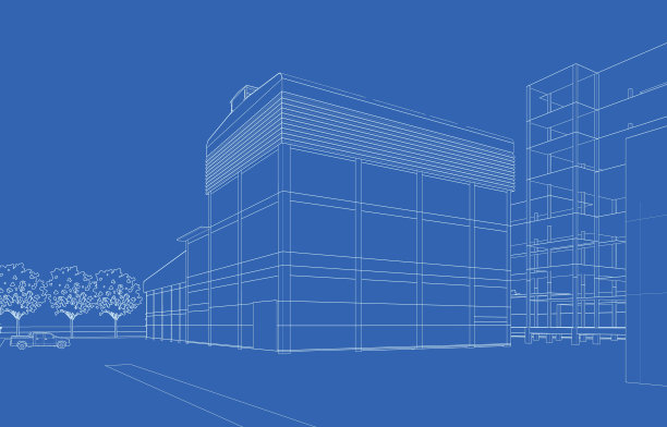 工业建筑的三维插图图片下载