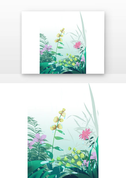 唯美雨水写实植物落雨水1图片下载