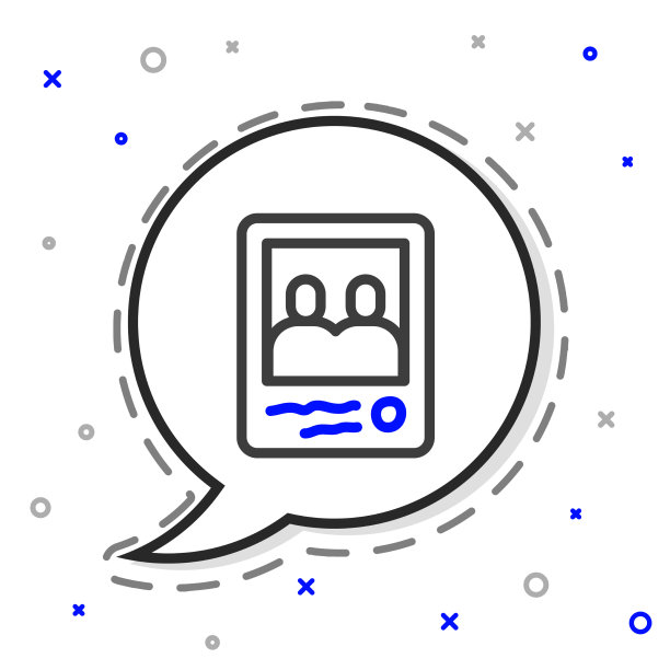 线条家庭照片图标孤立在白色上图片下载