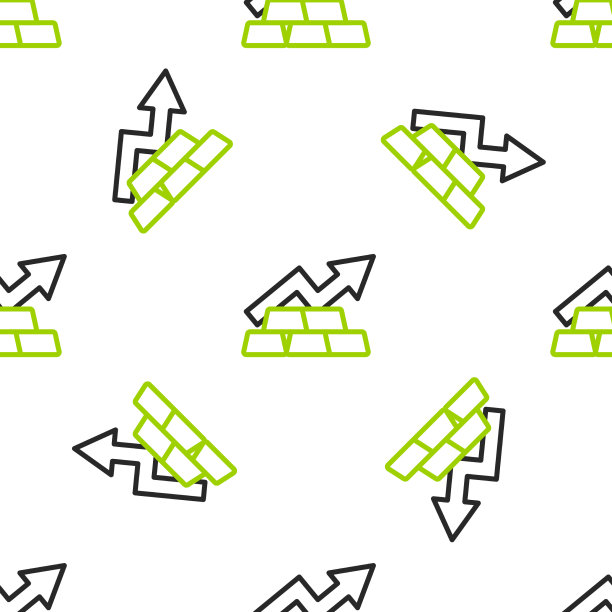 线金融增长图表箭头与金条图片下载