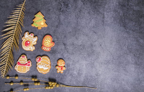 姜饼和圣诞装饰品图片下载