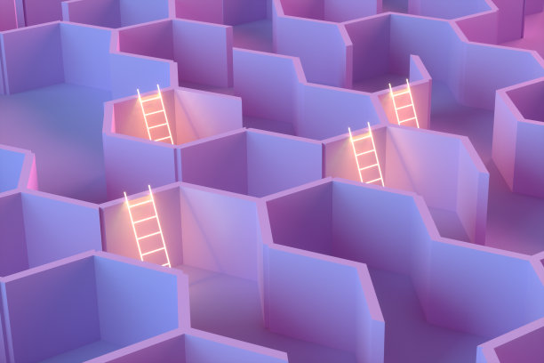 迷宫霓虹灯楼梯图片下载