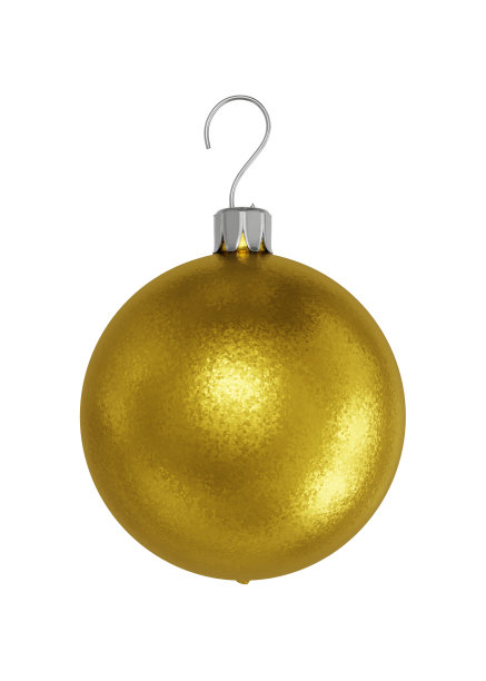 金色的圣诞球孤立在白色背景上图片下载