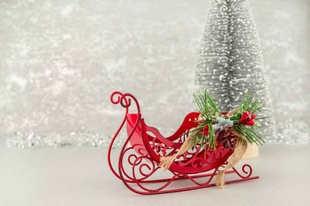 圣诞装饰品的背景，特写圣诞玩具图片下载