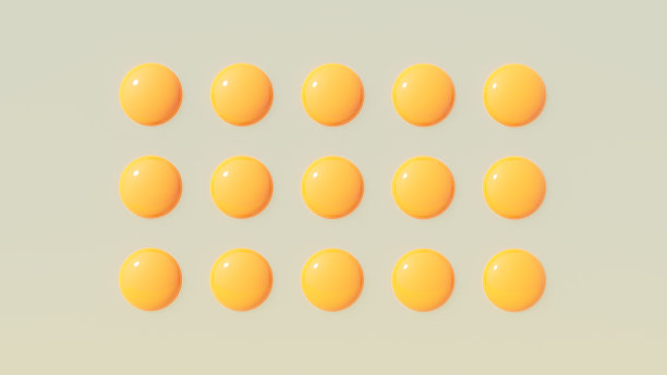 15蛋黄黄在网格图案早餐食物插图暖灰色背景图片下载