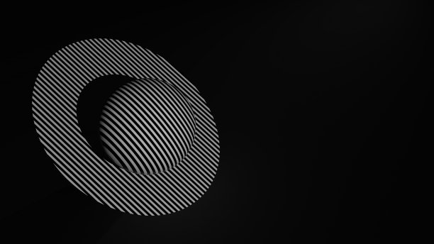 极简主义风格的现代黑白抽象画。艺术构图以条纹和球体为主，光影相结合。旗帜或品牌的背景。三维可视化图片下载