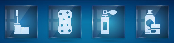 设置睫毛膏刷海绵与气泡香水图片下载