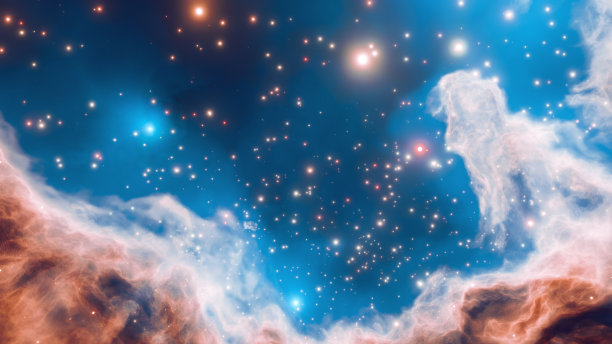 背景与大的和小的星星闪闪发光图片下载