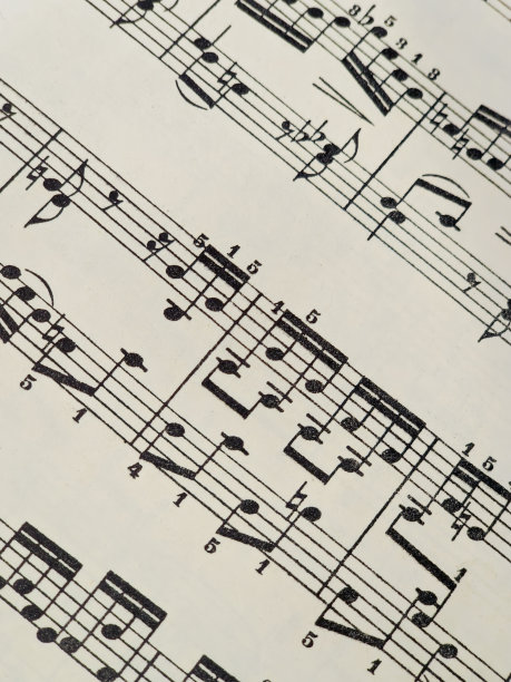 钢琴乐谱片段，古典音乐图片下载