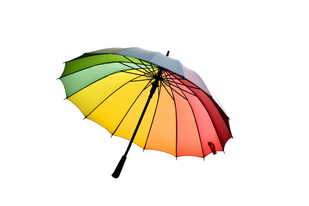 白色背景的彩色雨伞图片下载