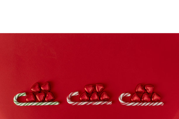 圣诞背景与雪橇，糖果和焦糖拐杖图片下载