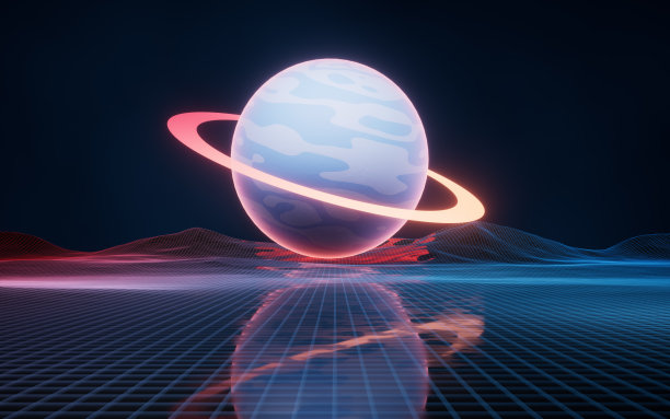 行星和外层空间背景，3d渲染。图片下载