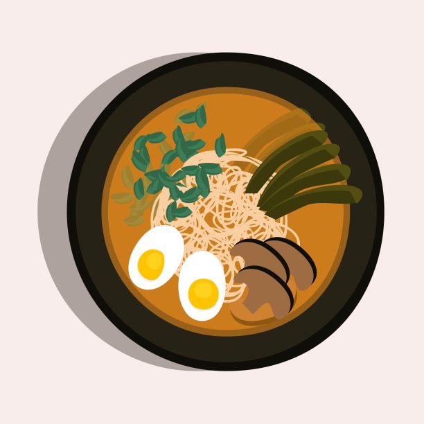 日本国菜，拉面汤。矢量插图。图片下载